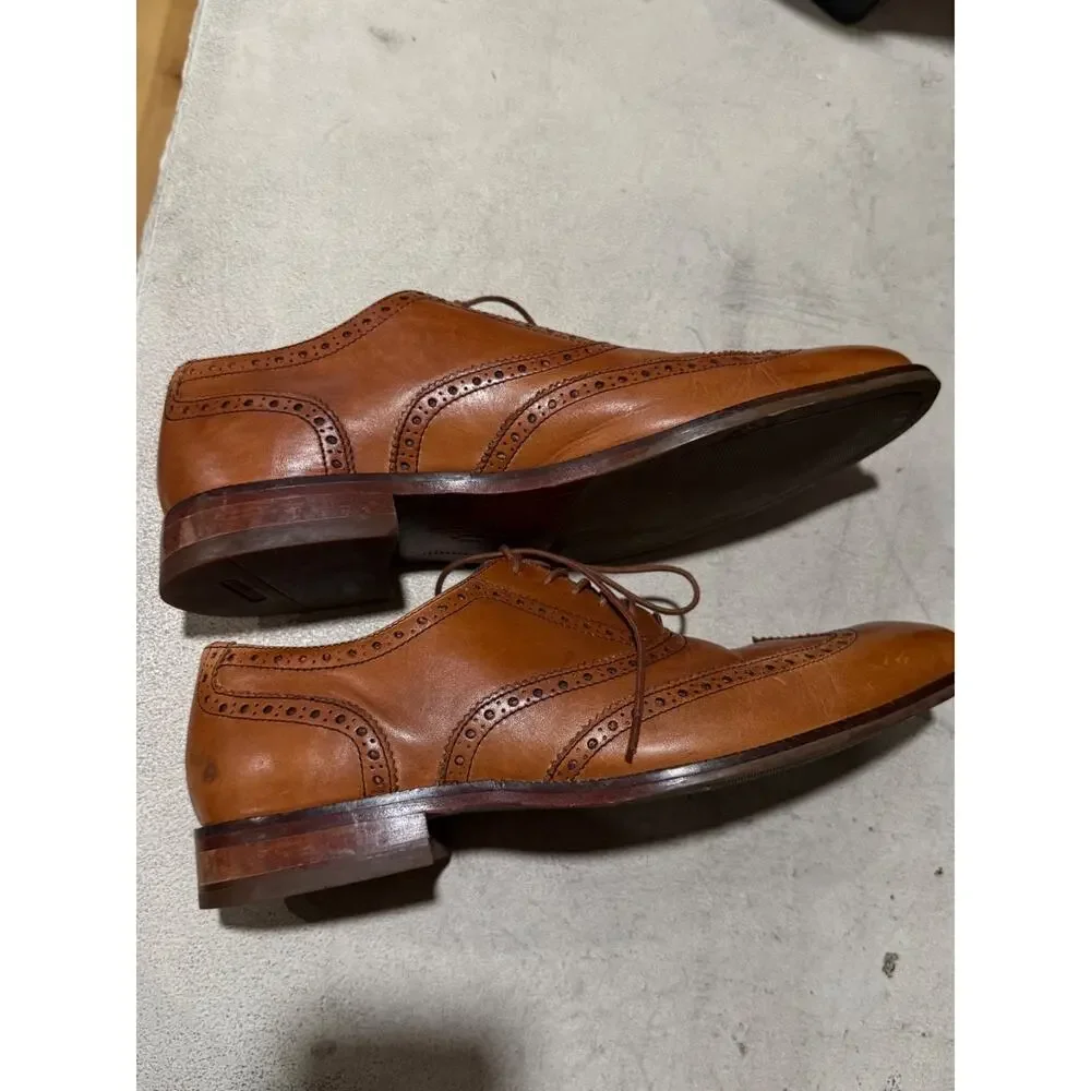 Cole Haan Williams Wingtip Oxford Brown Dress Shoes Mens Sz 10M - Leather